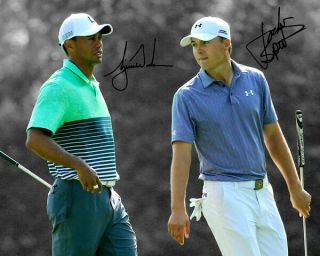 Tiger Woods Jordan Spieth Pga Golf Signed Photo Autograph Reprint