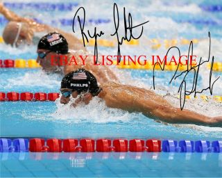 Michael Phelps And Ryan Lochte Signed Autograph 8x10 Rp Photo Olympics Gold