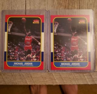 1986 - 1987 Fleer Michael Jordan Chicago Bulls 57 Basketball Card Read Descriptio