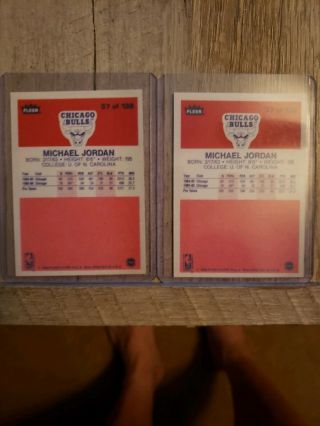 1986 - 1987 Fleer Michael Jordan Chicago Bulls 57 Basketball Card READ DESCRIPTIO 2