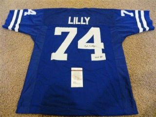 Bob Lilly Signed Auto Dallas Cowboys Blue Jersey Hof 80 Jsa Autographed