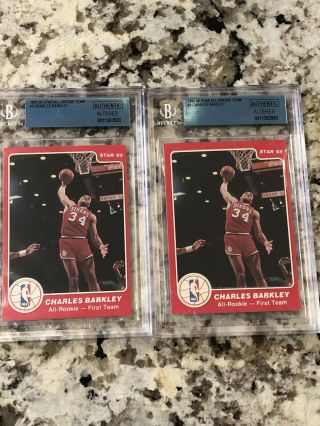 2 1985 - 86 Star 3 All Rookie Team Charles Barkley Bgs Authentic Altered