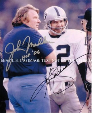 John Madden And Ken Kenny Stabler Signed Autograph Auto 8x10 Rp Photo Raiders
