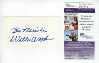 Packers Willie Wood Signed 3x5 Index Card Auto Jsa Auto Green Bay Hofer