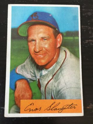 1954 Bowman Enos Slaughter Baseball Card - Vintage