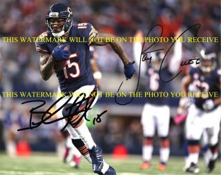 Jay Cutler And Brandon Marshall Chicago Bears Signed Autograph 8x10 Rp Photo