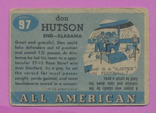 DON HUTSON HOF ROOKIE 1955 TOPPS ALL - AMERICAN 97 RC LOW GRADE TOUGH CARD PR - FR 2
