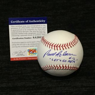 Paul Loduca " Lets Go Mets " 16 Signed Autograph Mlb Baseball Psa/dna 8a29512