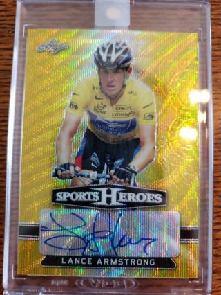 2018 Leaf Sports Heroes Lance Armstrong Gold Auto 1/1 True 1 Of 1
