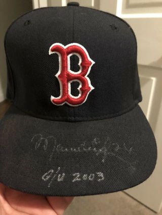 Boston Red Sox Game Worn Manny Ramirez Signed Hat 2003