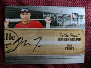 2011 ITG Heroes and Prospects Signed Mike Trout autographed rookie card RC L - MT 4