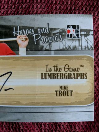 2011 ITG Heroes and Prospects Signed Mike Trout autographed rookie card RC L - MT 7