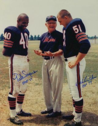 Chicago Bears Gale Sayers And Dick Butkus 8x10 Signed Autographed Reprint Photo