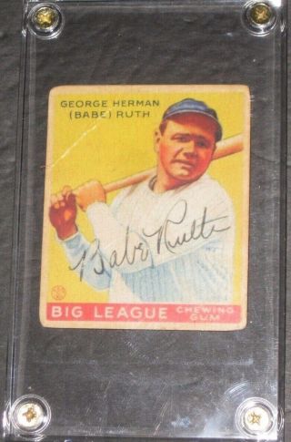 1933 Goudey Babe Ruth Signed Baseball Card 53 (rp) - Read Listing
