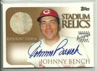 2000 Topps Stadium Relics Johnny Bench Auto Autograph Game Base Card