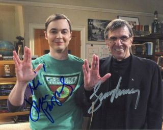Jim Parsons Leonard Nimoy Spock Signed Photo 8x10 Rp Autographed Big Bang Theory
