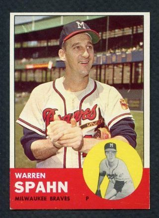 1963 Topps 320 Warren Spahn Braves Nr - Mt 363249 (kycards)