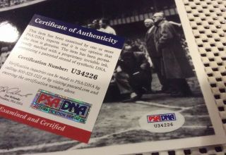 Bob Feller Signed 8x10 B/W Photo Babe Ruth Last Appearance as Yankee PSA/DNA 3