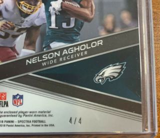 2018 Panini Spectra Nelson Agholor Sunday Spectacle Patch 