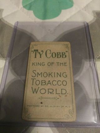 1909 T206 Ty Cobb Red Portrait Smoking Tobacco World Back FR 2