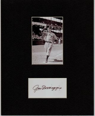 Joe Dimaggio,  Yankees,  Custom 8 By 10 Matted Reprint Photo & Reprint Autograph