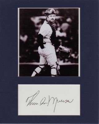Thurman Munson,  Yankees,  Custom 8 By 10 Matted Reprint Photo & Reprint Autograph