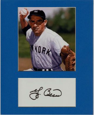 Yogi Berra,  Yankees,  Custom 8 By 10 Matted Reprint Photo & Reprint Autograph