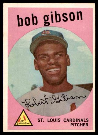 1959 Topps 514 Bob Gibson Cardinals Rookie Rc Ex - Mt To Ex - Mt,