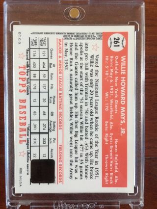 Willie Mays 2001 Topps Archives Reserve Auto Autograph Signed 2