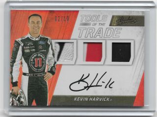 2017 Absolute Rare Gold 2/10 Triple Materials Autograph Kevin Harvick