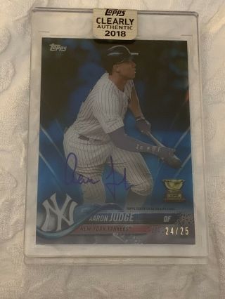 Aaron Judge Auto /25 2018 Topps Clearly Authentic Blue Parallel Yankees