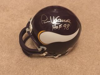 Paul Krause Minnesota Vikings Signed Autographed Mini Helmet Iowa Hof