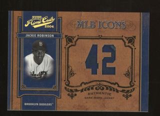 2004 Playoff Prime Cuts Mlb Icons Jackie Robinson Dodgers Hof Jersey /50