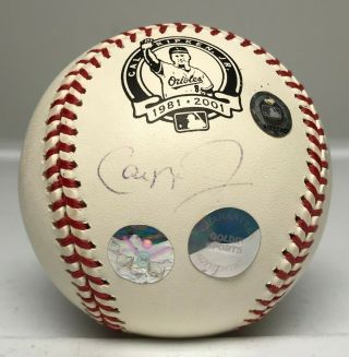 Cal Ripken Jr Signed Retirement Logo Baseball Autographed Auto Mlb Hologram Hof