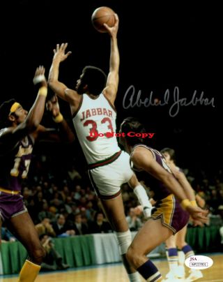 Signed Milwaukee Bucks Kareem Abdul - Jabbar Autographed 8x10 Photo Reprint