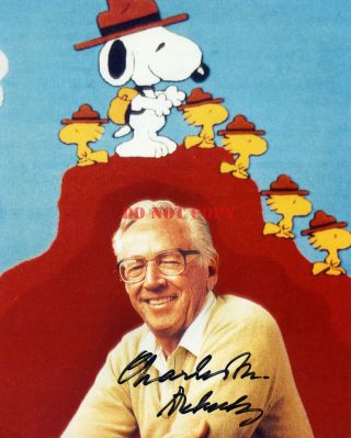 Charles M Schulz Hand Signed Autographed 8x10 Color Photo