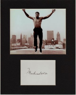 Muhammad Ali,  Champion Custom 8 X 10 Matted Reprint Photo & Reprint Autograph