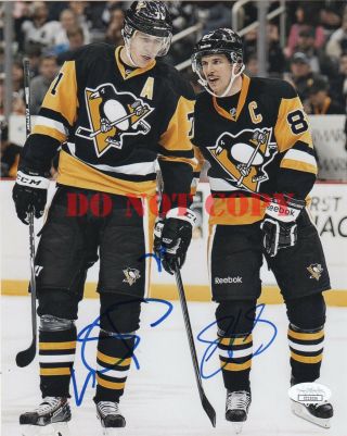 Pittsburgh Penguins Sidney Crosby Evgeni Malkin Autographed 8x10 Photo Reprint