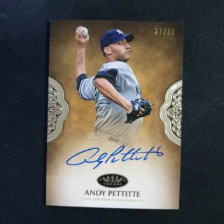 2019 Topps Tier One Baseball Andy Pettitte Auto 27/60