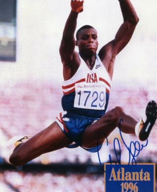 1 - Carl Lewis Usa Olympics 8x10 Reprint Auto Photo