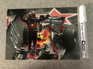 Max Verstappen Signed Photo.  Red Bull 2018.  Winner Gp Mexico Proof.  15x21