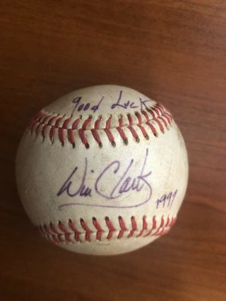 Will Clark 1999 Signed Autographed Game Baseball