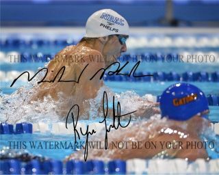 Michael Phelps And Ryan Lochte Signed Autograph 8x10 Rpt Photo Team Usa Uf Gator