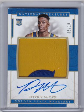 2016 - 17 National Treasures Rpa Rookie Patch Auto Gold 116 Patrick Mccaw 05/10
