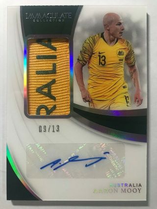 2018 - 19 Panini Immaculate Jersey Number Patch Autograph Auto : Aaron Mooy 09/13