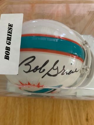 - Bob Griese - Dolphins Certified Signed/autograph/auto Nfl Football Mini - Helmet