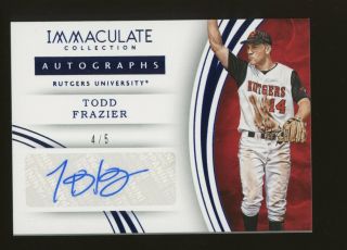 2016 Immaculate Blue Todd Frazier Signed Auto 4/5