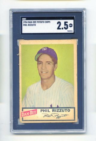 1954 Dan - Dee Potato Chips Phil Rizzuto Baseball Card Sgc Gd,  2.  5