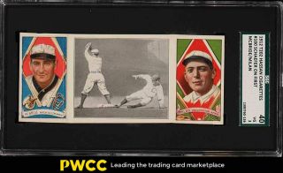 1912 T202 Hassan George Mcbride & Clyde Milan Schaefer On First Sgc 3 Vg (pwcc)