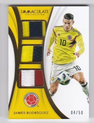 2019 Panini Immaculate James Rodriguez Triple Jersey Patch 04/50 Colombia